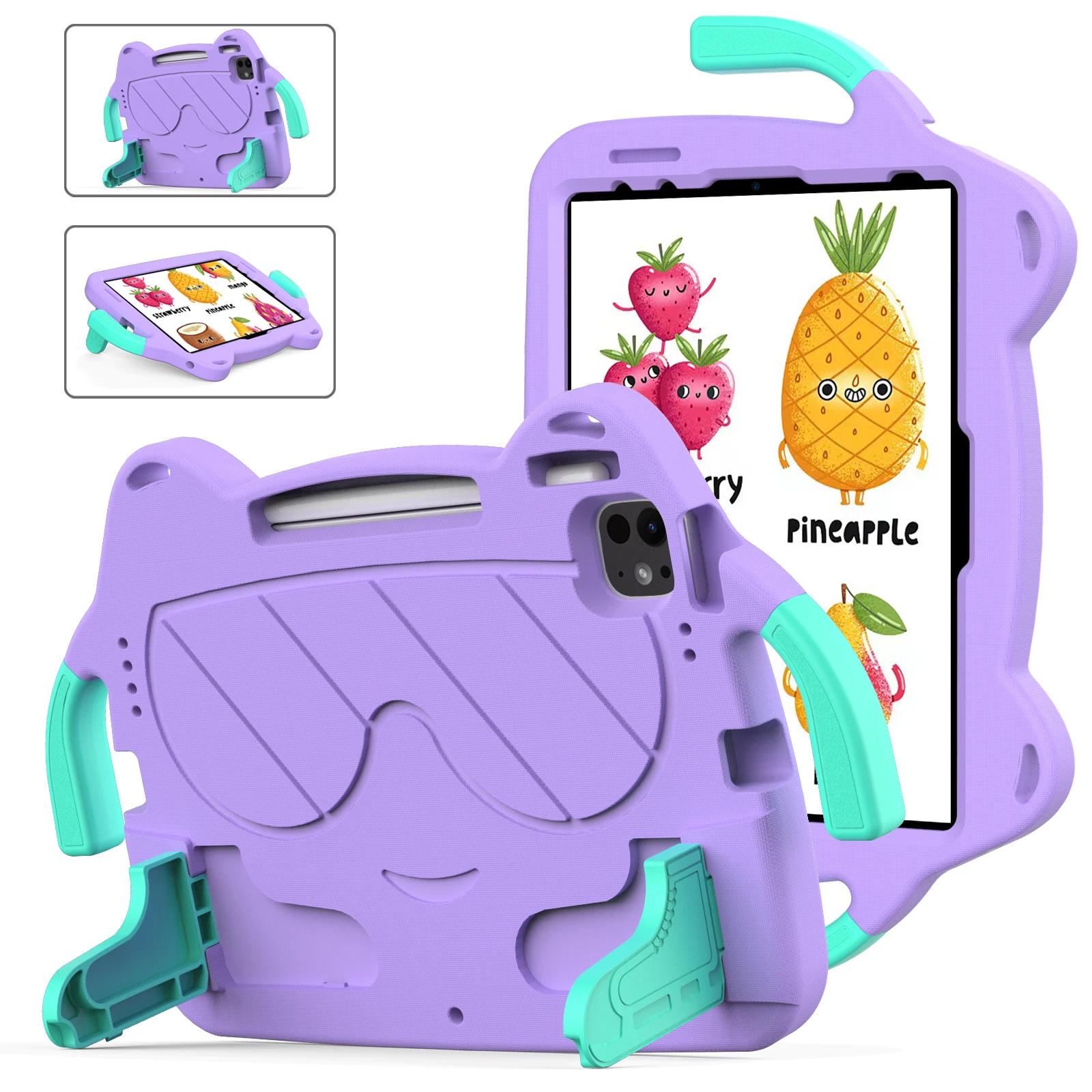 For iPad Air 11 2026 2025 2024 Pro 11 2024  2022 2021 2020 Tablet Case Kids Cover Shockproof  Stand Shell with Rear Kickstand