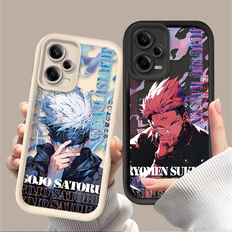 Jujutsu Kaisen حافظة لهاتف Xiaomi Redmi Note 13 14 12 11 Pro Plus 5G 12S 11S 10s 10 9 Redmi 14C 13C 12C 12 4G A3 A3X غطاء الطباعة #1