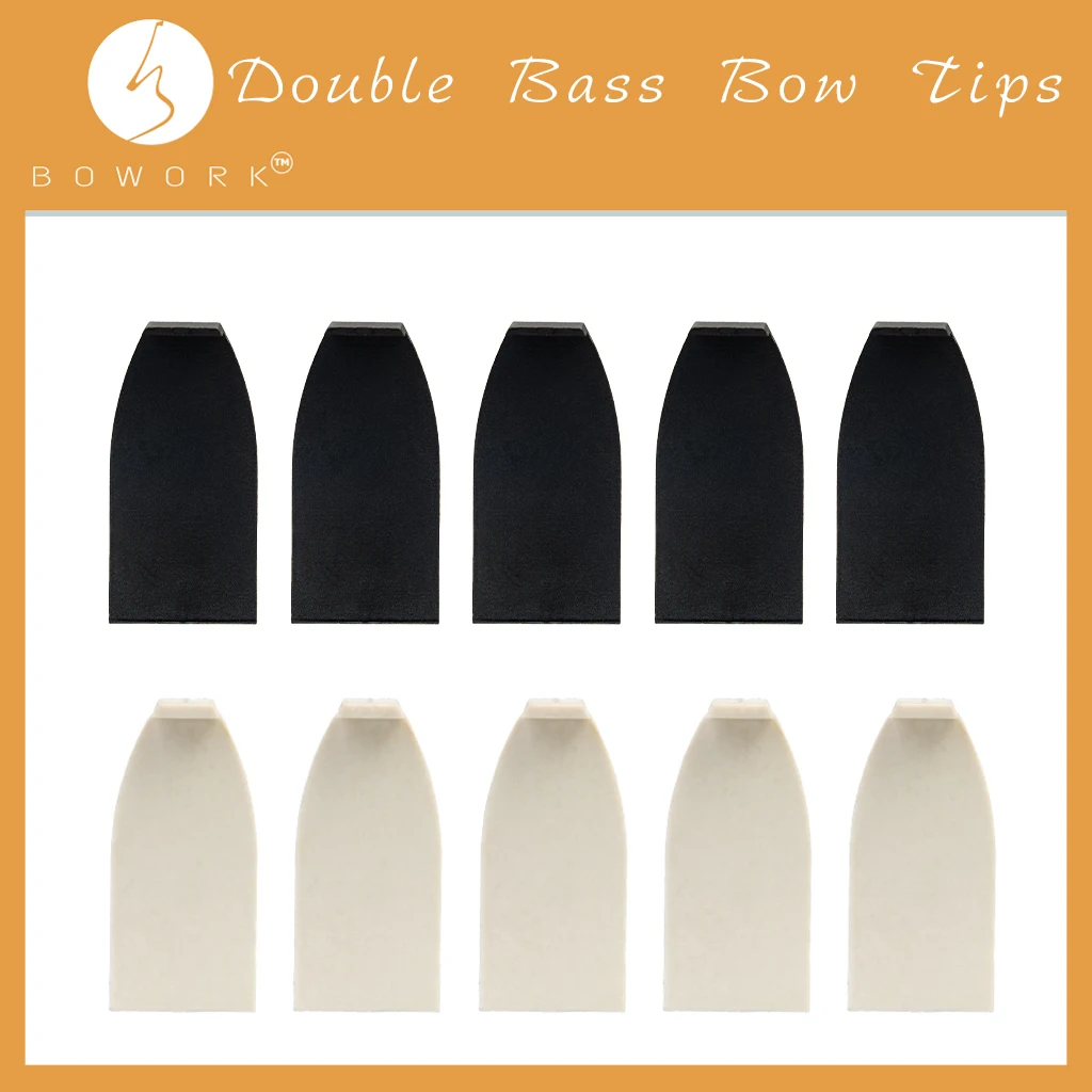 BOWORK 5Pcs Plastic Double Bass Bow Tips For Bass Violin Accessories Bow Parts