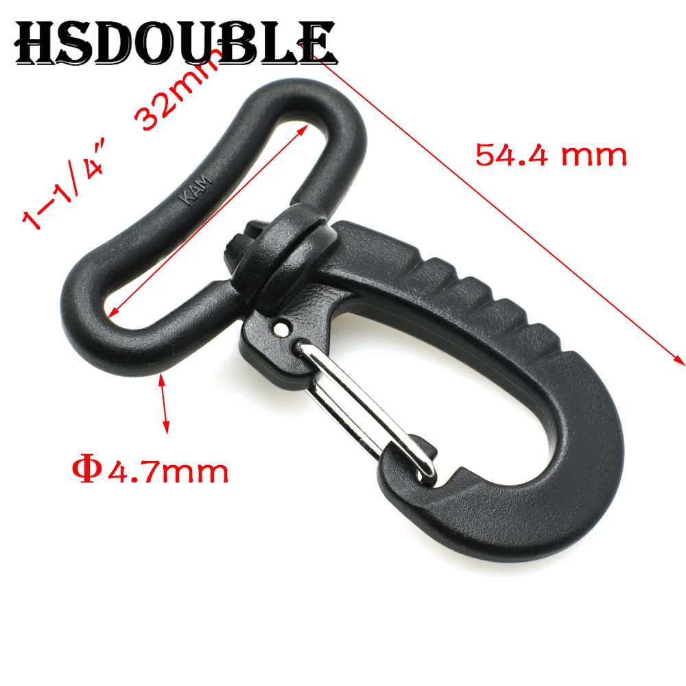 Plastic Swivel Snap Hook for Keychain Backpack Buckle Belt Strap Black
