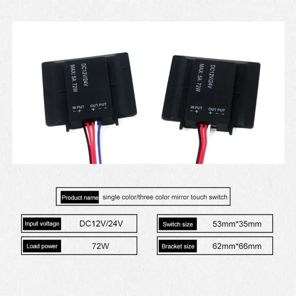 

Smart 12V/24V Mirror Light Dimmer Dimmable Wall Mount Capacitive Touch Sensor 5A Touch Dimmer Bathroom