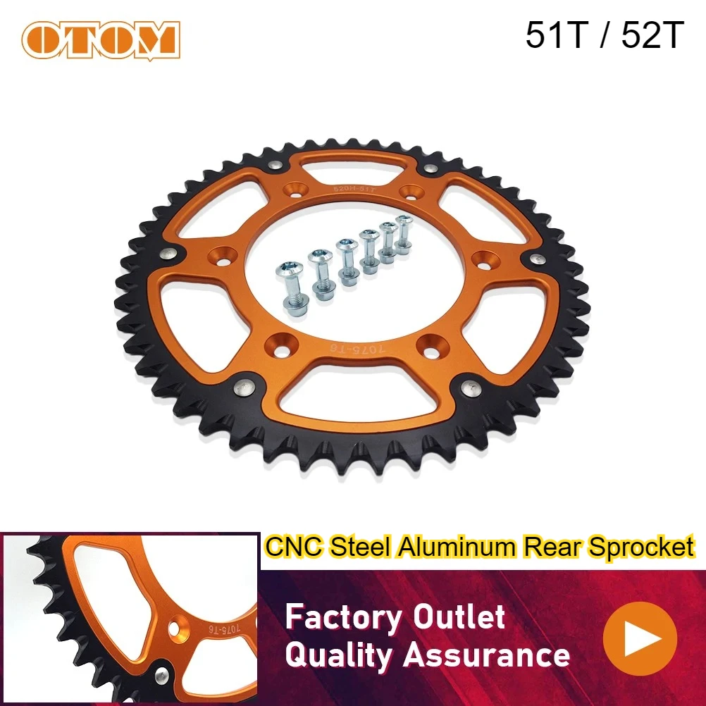

Аксессуары для мотоциклов, задняя звездочка с ЧПУ 520, цепь 51T 52T для KTM HUSQVARNA GASGAS SXF EXC XCW TC TE MC MC MCF EC ECF 1991-2023