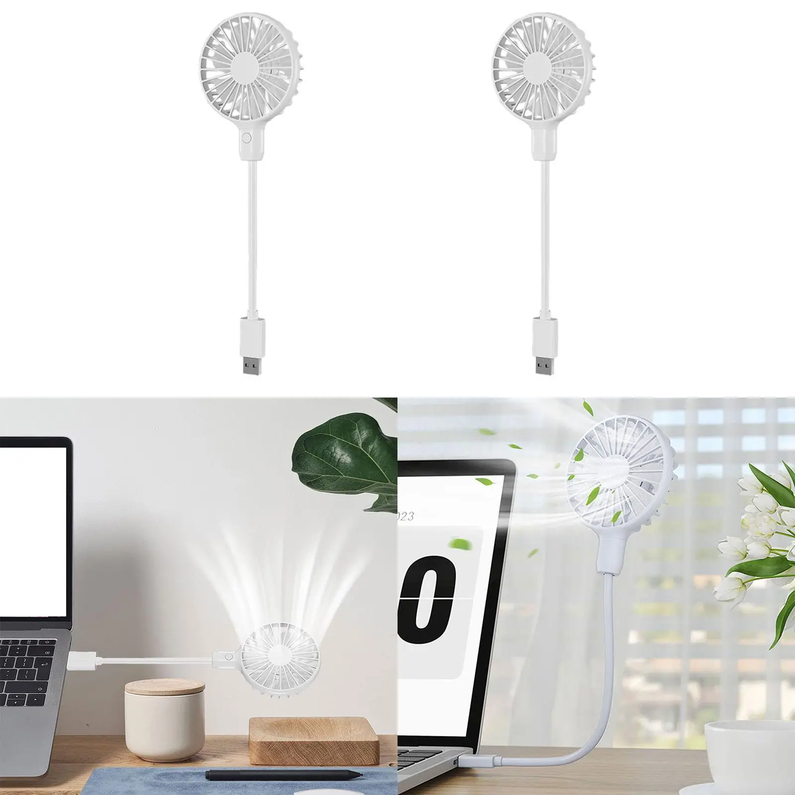 Ventilateur USB Plug-in Portable, Plug and Play, Faible Bruit, Réglable, Nik, Extérieur, Pêche, Travail, Voyage, Randonnée, Cadeau d'été, 360
