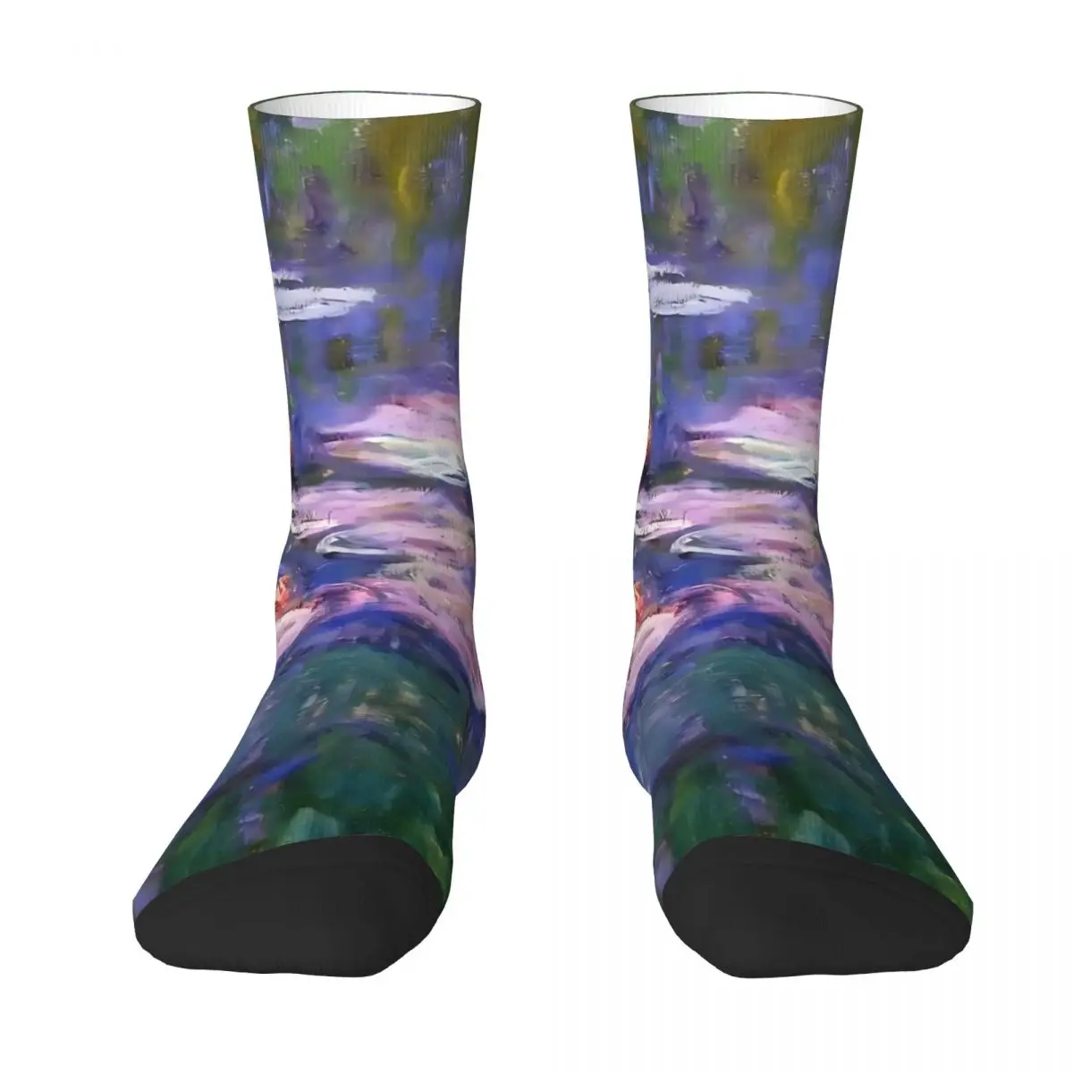 Water Lily Stockings Ladies Claude Monet 1916 Socks Soft Gothic Socks Winter Cycling Non Slip Graphic Socks Gift