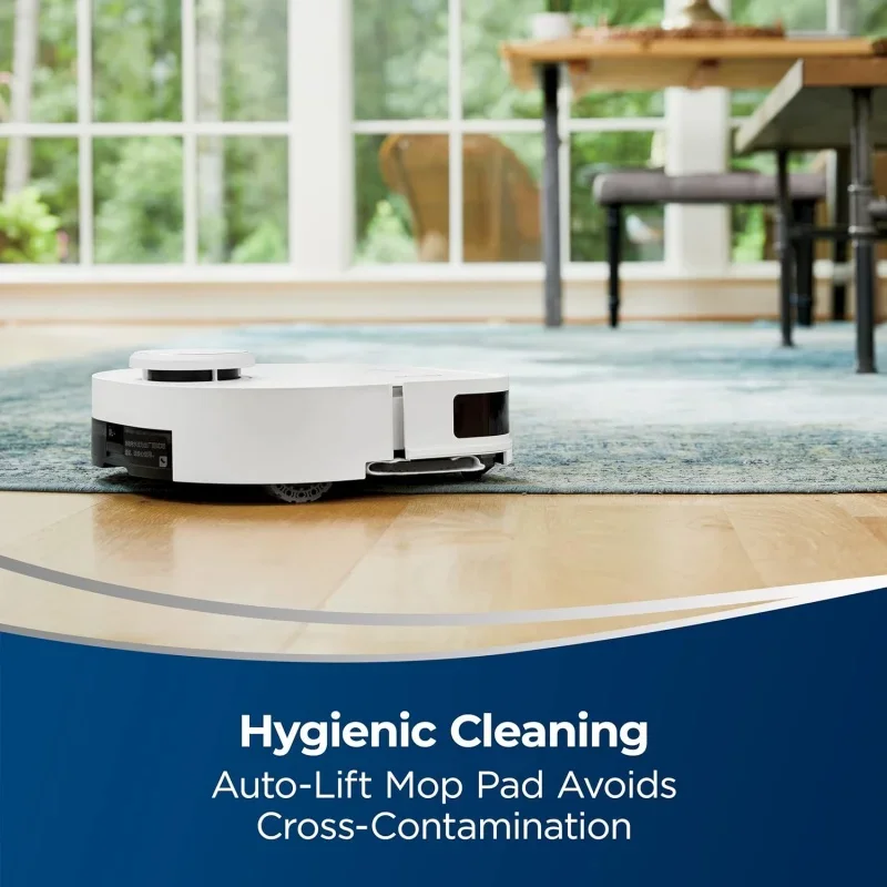 QWABISSEL ReadyClean Wet/Dry Mopping Hard Floor Robot,Auto-Pad Change Technology,LiDAR Advanced Home Mapping,WiFi App Connectio