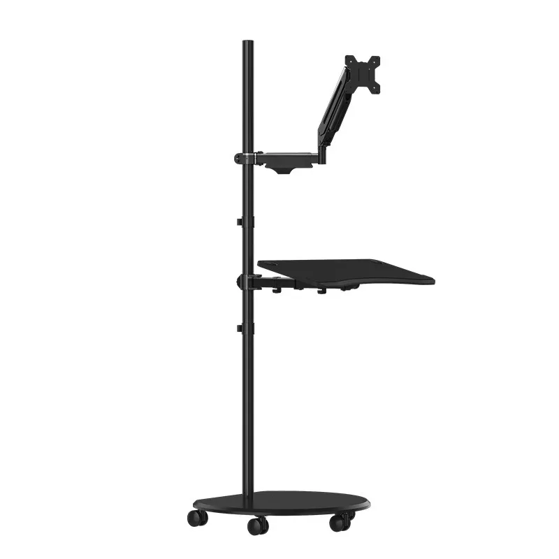 

Floor-mounted Monitor Stand Air Pressure Cantilever Lift 17-32 "Mobile Workbench with Keyboard Screen Bracket