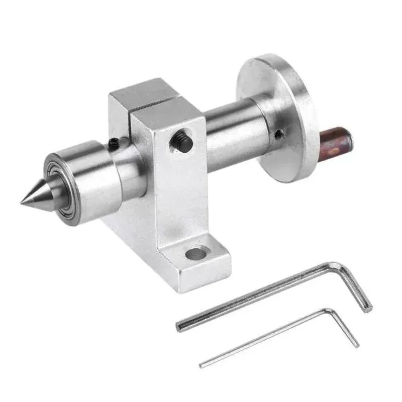 DIY Small Household Woodworking Lathe Tailstock Accessories Rotary Active Plum Blossom Top Playing Wood Beads Machine