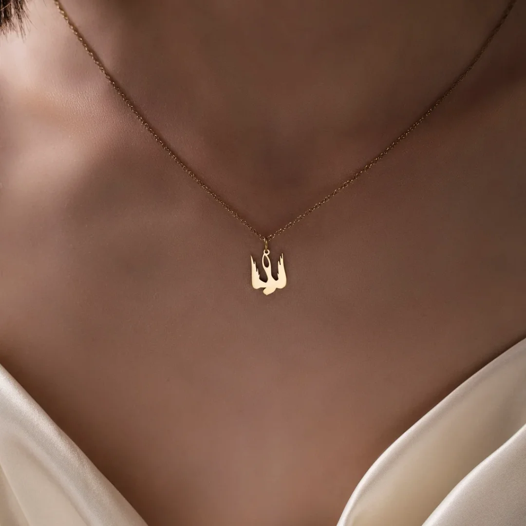 Ukraine National Emblem Halskette Party Schmuck Edelstahl Anhänger Halskette Einfache ukrainische Symbol Halskette – Detail 3