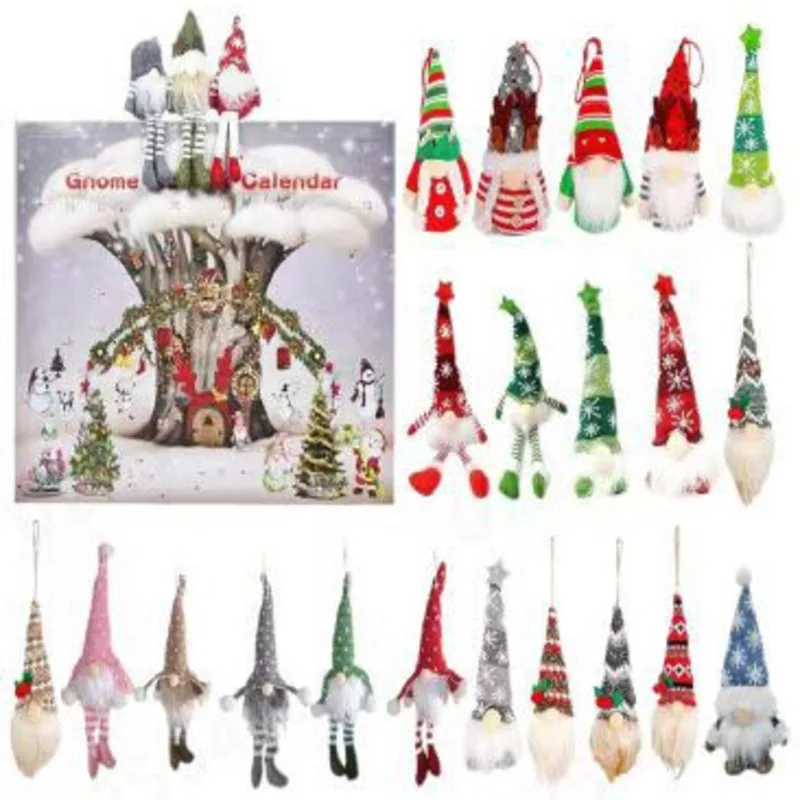 Christmas Glowing Dwarf Blind Box Countdown Christmas Advent Festival Lure 24 Pcs Creative Glowing Dwarf Gift Set Wholesale New