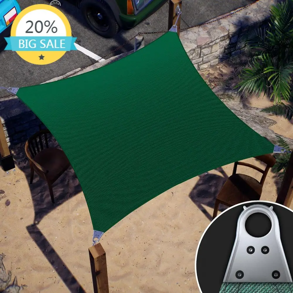 

Настраиваемый зеленый тент-парус 13' x 21' для защиты от солнца, коммерческого класса, UPF 50+, из сверхпрочной ткани, гарантия 5 лет