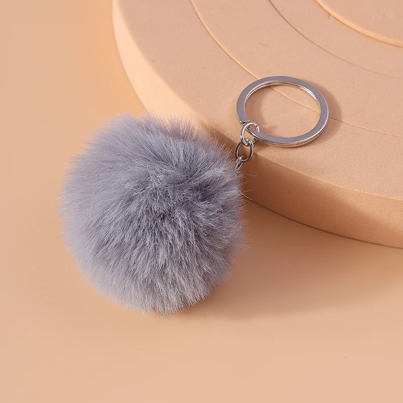 Mode Candy Farben Plüsch Ball Schlüsselbund für Auto Schlüssel Halter Frauen Mädchen Handtasche Anhänger Schlüsselanhänger Zubehör DIY Schmuck Geschenke – Detail 13