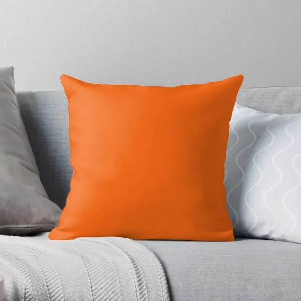 Funda de almohada estampada de Color sólido, decoración festiva con acento naranja, cómoda para cama y oficina, no incluye un lado