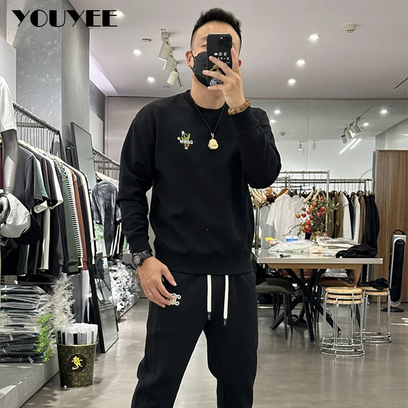 Cartoon Printing Hoodies Men\'s Trendy Brands Autumn Winter Handsome Pullover Long Sleeve Top Casual Couple Clothing Sweatshirts