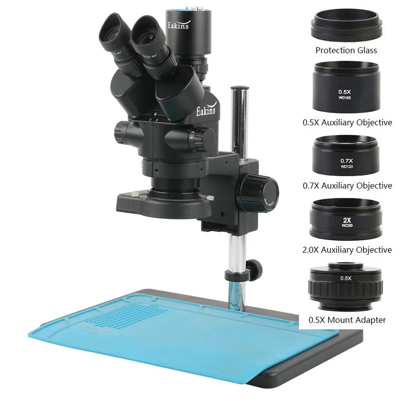 Industrial Lab Câmera de Vídeo Eletrônico Microscópio Trinocular Estéreo Telefone Pcb Cpu Hdmi Vga Tipo-c 3.5x-90x Jóias de Solda