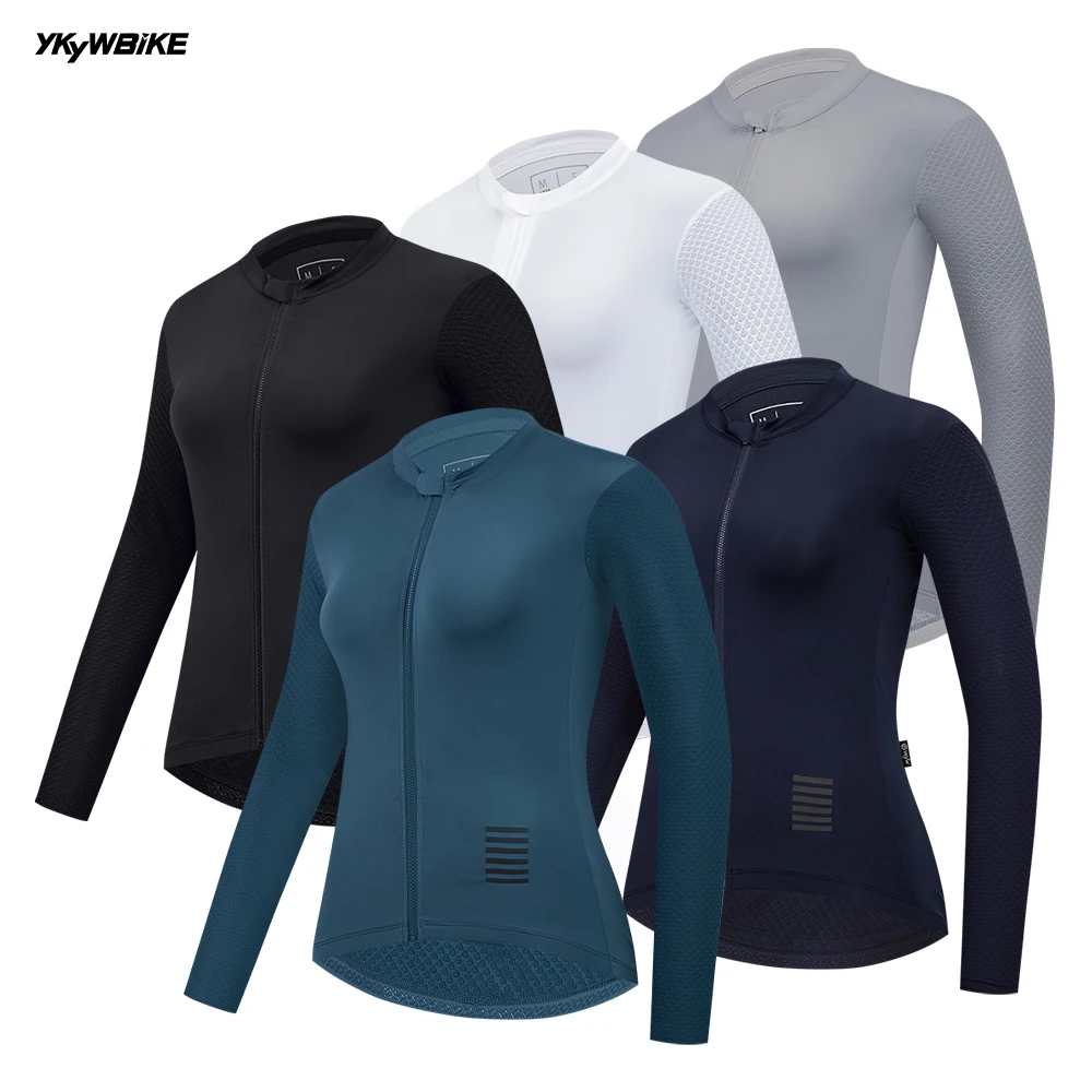 YKYW Women Cycling Long Sleeve Jersey MTB Bicycle Jersey Spring Autumn Biking Clothing Slim Top Shirts Riding Road Bike Clothes