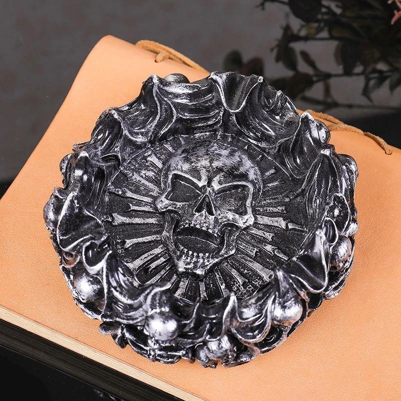 

Punk flame skull European style household ashtray creative personality trend multi-functional decoration home furnishing gifts