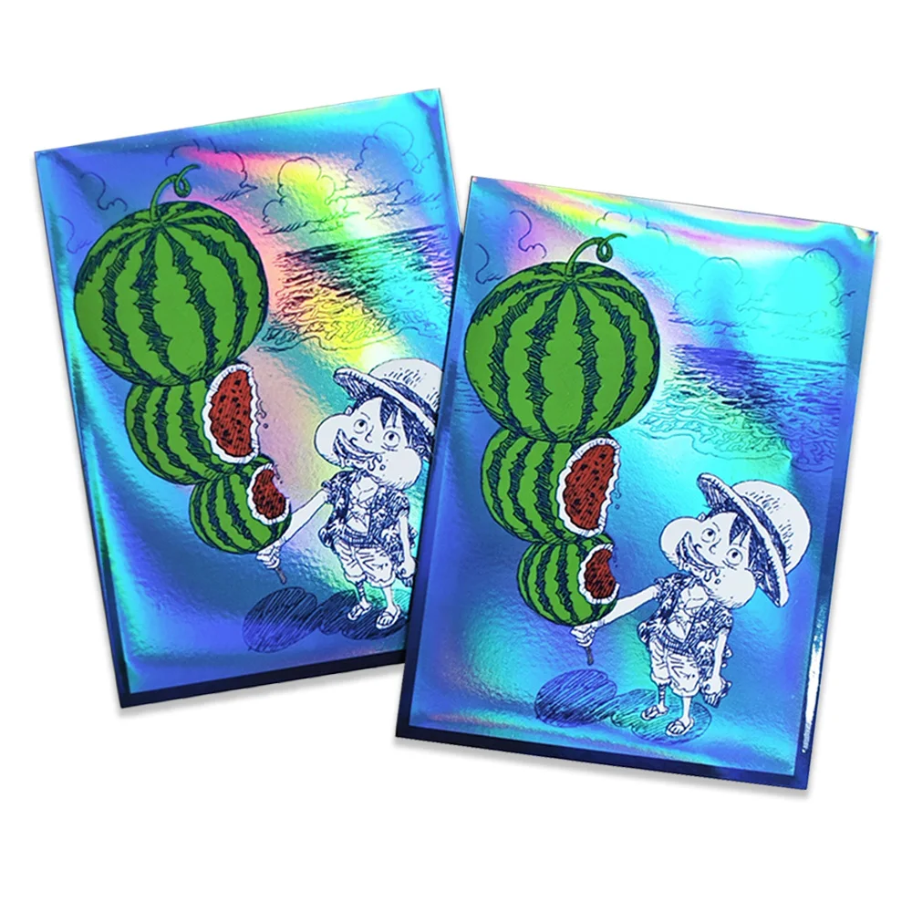 60PCS One Piece Holographic Watermelon. Luffy Card Sleeves Anime Trading Card Protector Fit for TCG/OPCG Size 67x92mm