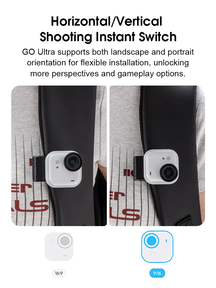 Pivot Clip Angle Quick Release Hat Mount Adapter, Go Ultra Magnetischer Rucksackhalterungsständer für Insta360 Go Ultra Zubehör – Detail 7