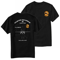 Naval VF-31 Tomcatters F-14 Tomcat Squadron T-Shirt 100% Cotton O-Neck Short Sleeve Summer Casual Mens T-shirt Size S-3XL