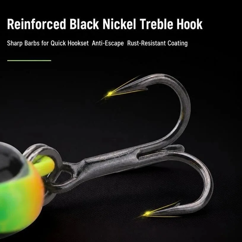 1 Stück 8g/10,5g/13g Mini VIB Spinner Jig Angelköder Metall-Hartköder mit Drehglitter und Dreifachhaken Künstlicher Köder – Detail 2