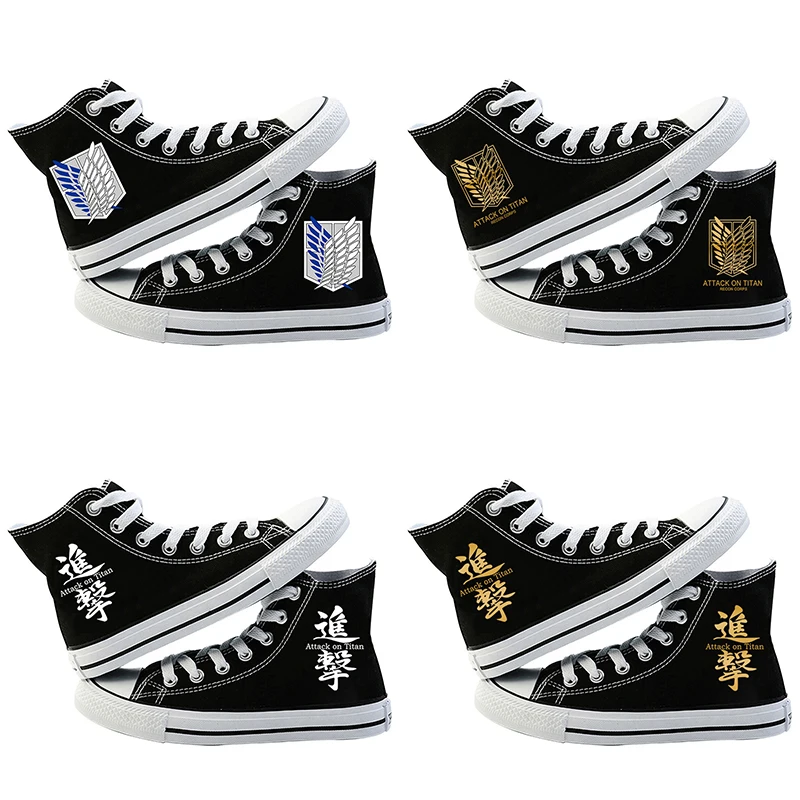 Japanese Anime Attack on Titan Cosplay Casual High Platform Shoes Shingeki No Kyojin Canvas Shoes Girls Boys Sports Shoes Gift