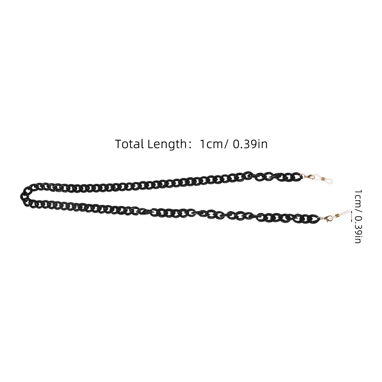 1 قطعة سلسلة النظارات الاكريليك المضادة للانزلاق أسود أنيق معلق حبل متعدد الوظائف قناع حزام النظارات سلسلة قناع الاكريليك