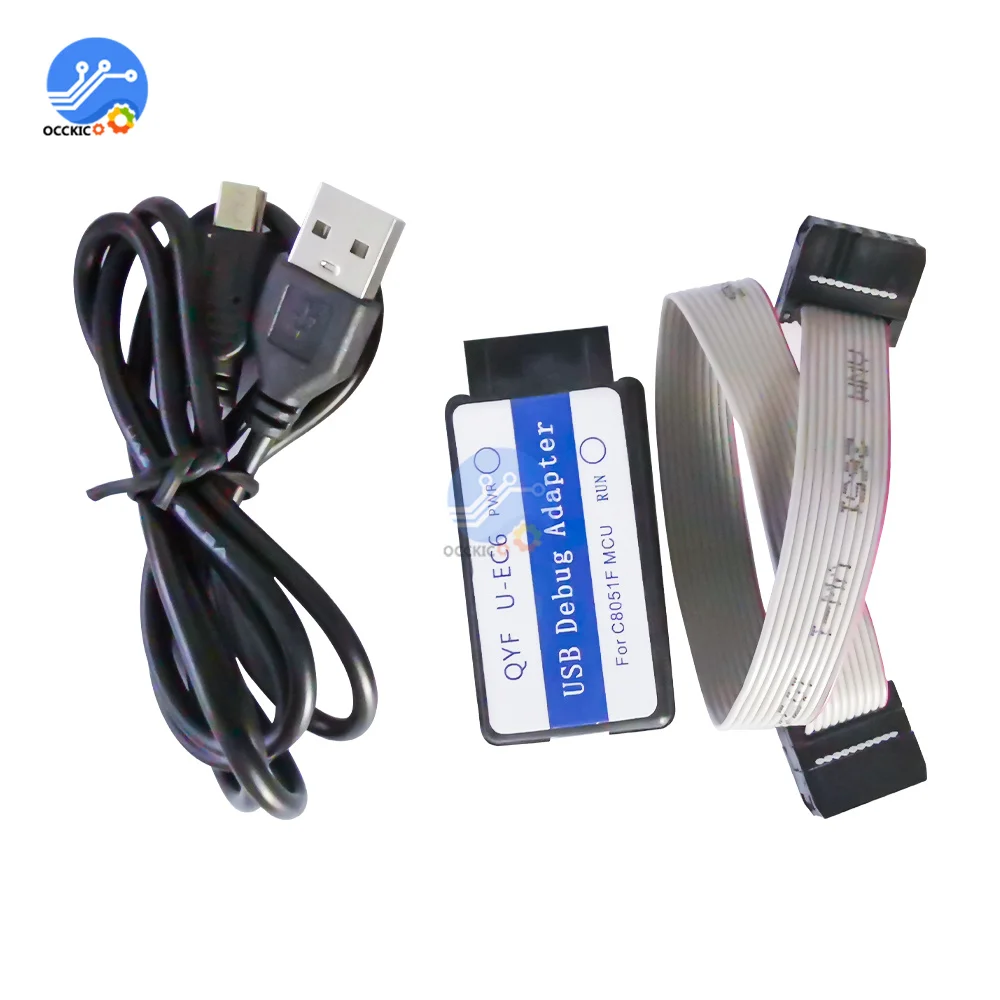 C8051F emulatore Downloader Programmer JTAG/C2 U-EC6/U-EC5/EC3 adattatore di Debug USB 3.3V-5V C8051F00 C8051F3 con cavo