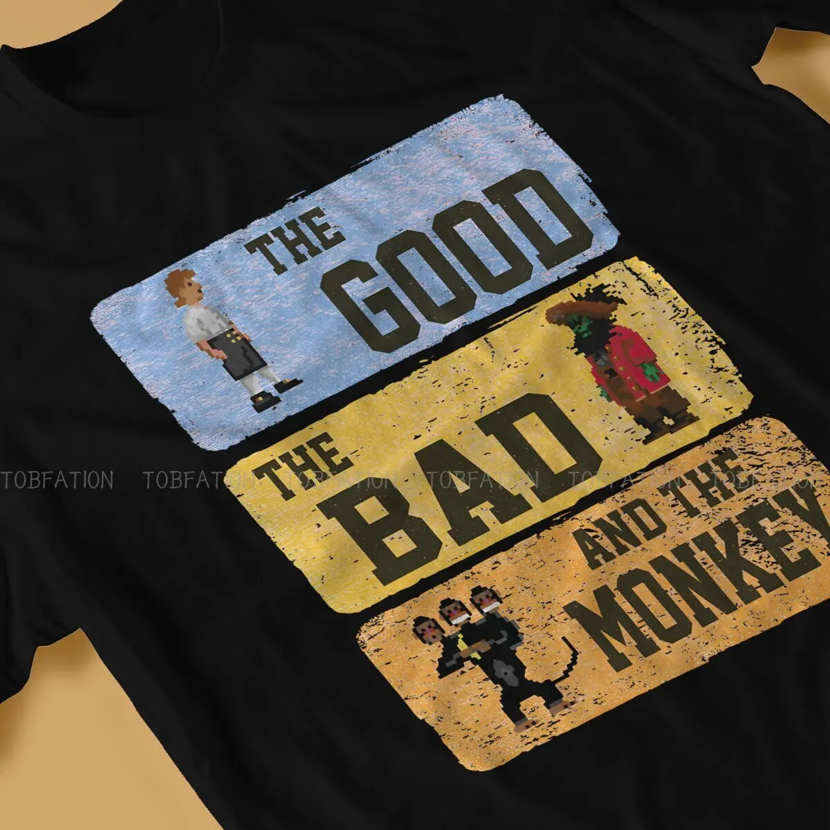 The Good The Bad Pirate Man\'s TShirt Monkey Island Game O Neck Short Sleeve 100% Cotton T Shirt Humor Top Quality Gift Idea