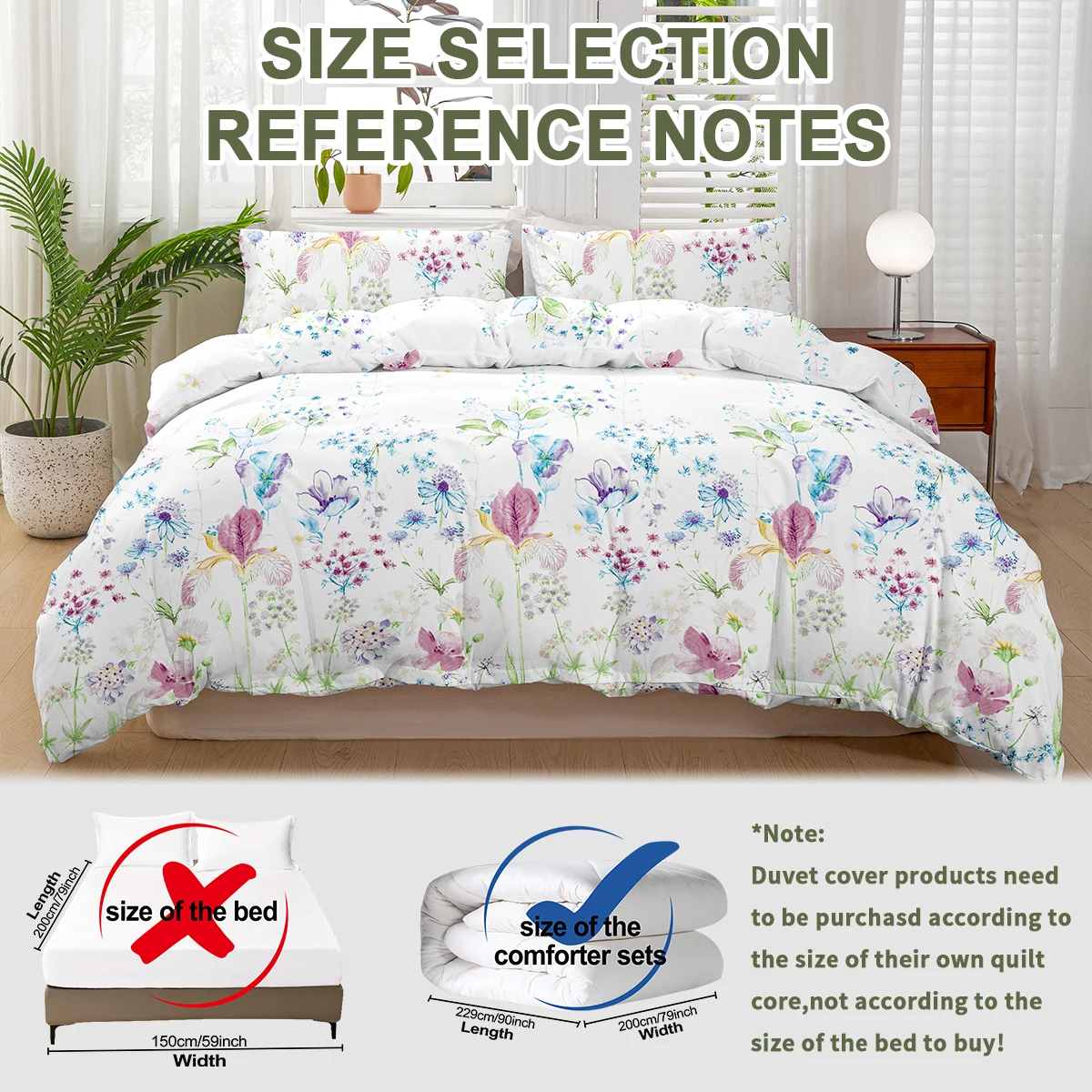 3pcs Flower Pattern Duvet Cover Set, Soft Skin-Friendly Bedding Set Includes 1 Duvet Cover And 2 Pillowcases