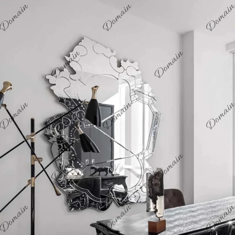 Aa  European Dressing Mirror Minimalist Hanging Funky Abnormity Design Mirror Irregular High End Design Spiegel Wand Home Produc