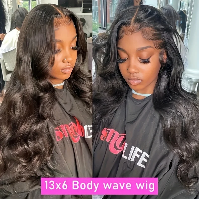 Natuurlijke Zwarte 13x6 Body Wave 180% Dichtheid Frontale Pruik Braziliaanse Remy Haar pruik HD Transparant Kant 100% Menselijk Haar Pruik Voor Vrouwen