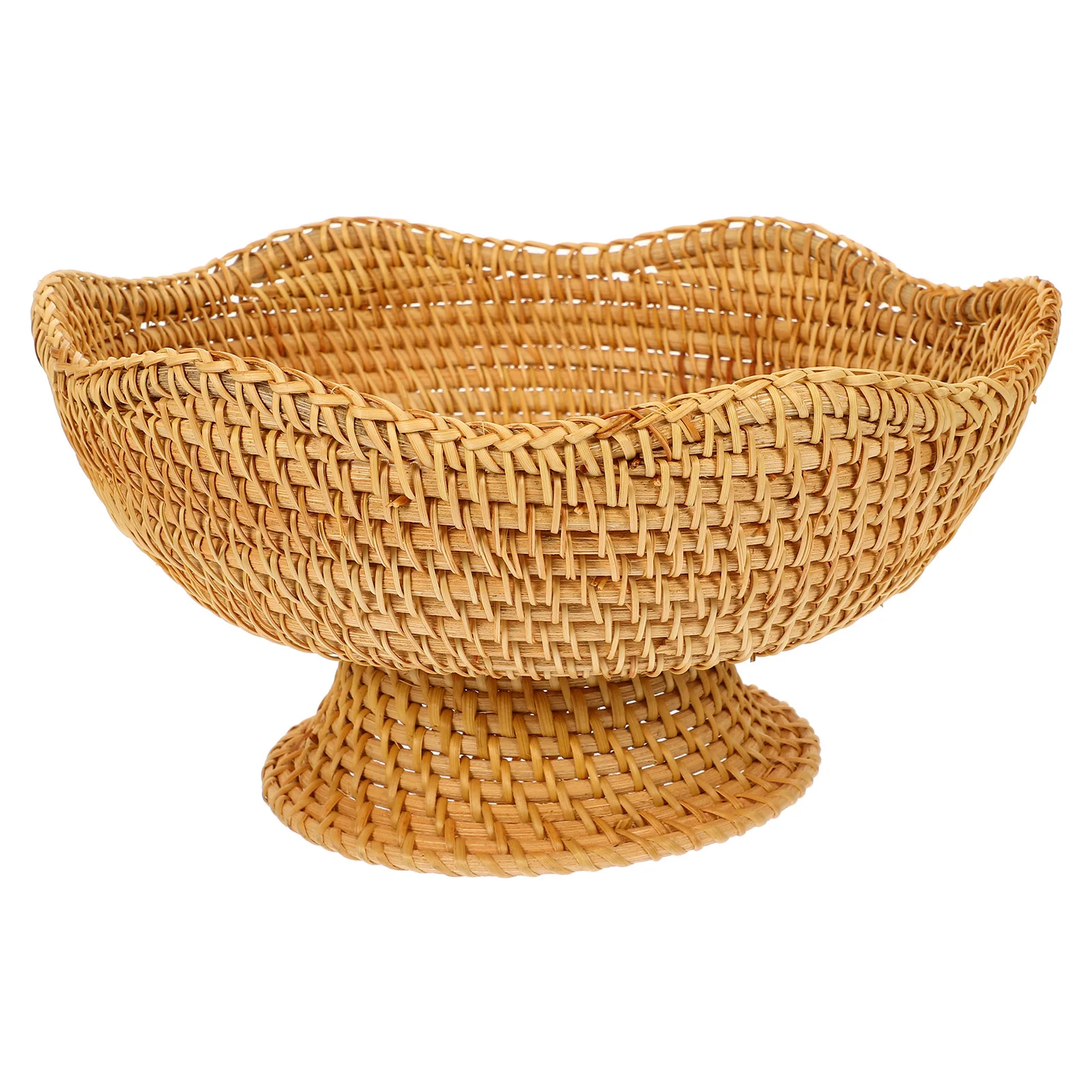 Fruit Rattan Plate Shelves Tabletop Storage Tray Seagrass Trinkets Wallet and Key Organizer