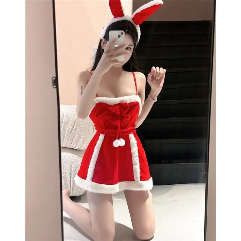 Tendencia de primavera Sexy Patchwork ahueca hacia fuera el pecho Sling vestidos de Navidad Mujer moda rojo ajustado Camis vestido de fiesta Mujer