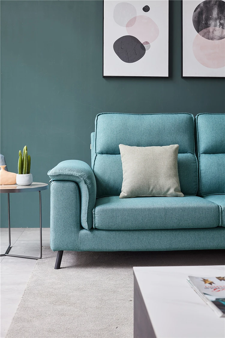 Conjunto de sofá de canto secional grande azul céu moderno estilo preguiçoso para sala de estar tecido grande design de sofá