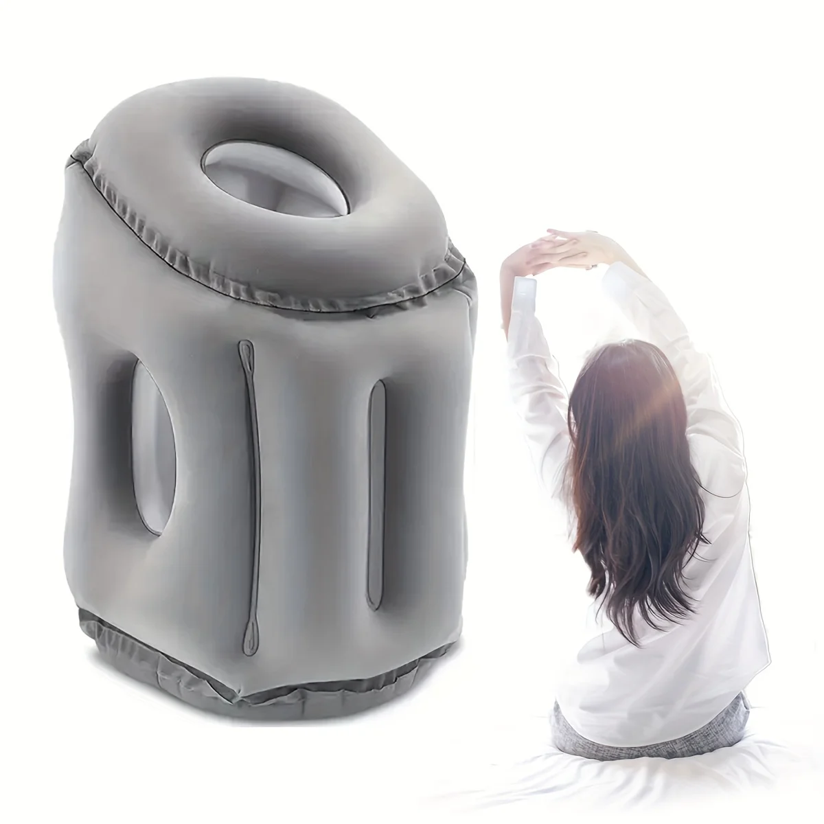 Inflatable Travel Air Pillow for Sleeping to Avoid Neck and Shoulder Pain, Comfortably Support Head and Lumbar, Used for Airplan