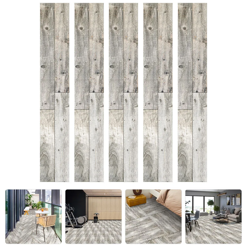 

5pcs Wood Grain Floor Sticker Peel Stick Pvc Planks Self-Adhesive Flooring For Bedroom Living Room Study Removable Floor Decal