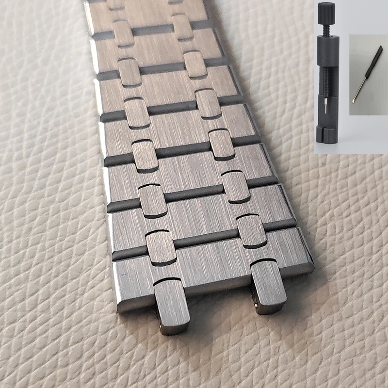 

26mm For AP Audemars Pigaut Royal Oak 41mm 316 Stainless Steel Bracelet Beads of Rice Watch Strap folding clasp wristband Tool