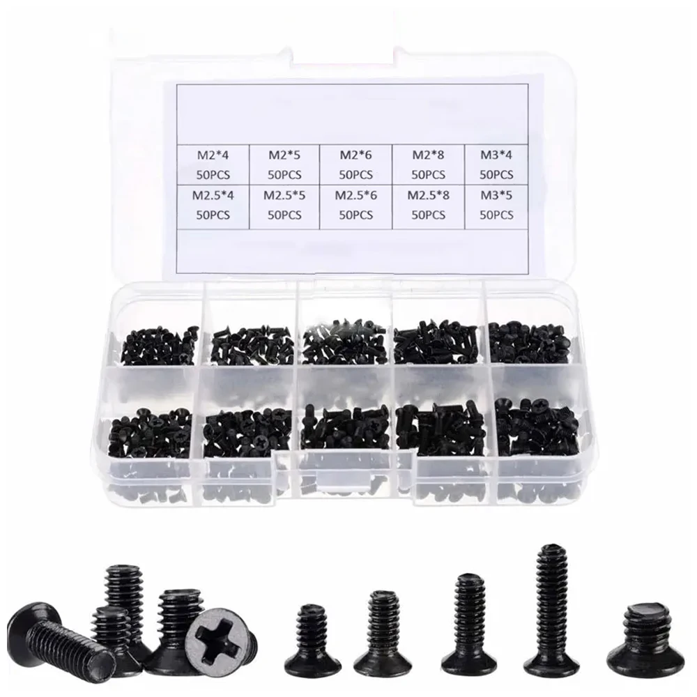 Screw Set KM2 2.5 KM3Machine Laptop Screws Flat Head Phillips Drive Accessories for Repair Computer Electronic Laptop Screws Kit