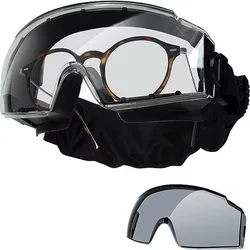 OneTigris Tactical Goggles Over Glasses, Anti Fog Tactical Eyeglasses, Safety OTG Goggles Protection with Interchangeable Len