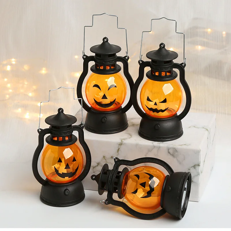 

Small LED Lights For Halloween Decoration Battery Powered Pumpkin Lamp Halloween Party Home Decor Electronic Candle Hand Lantern