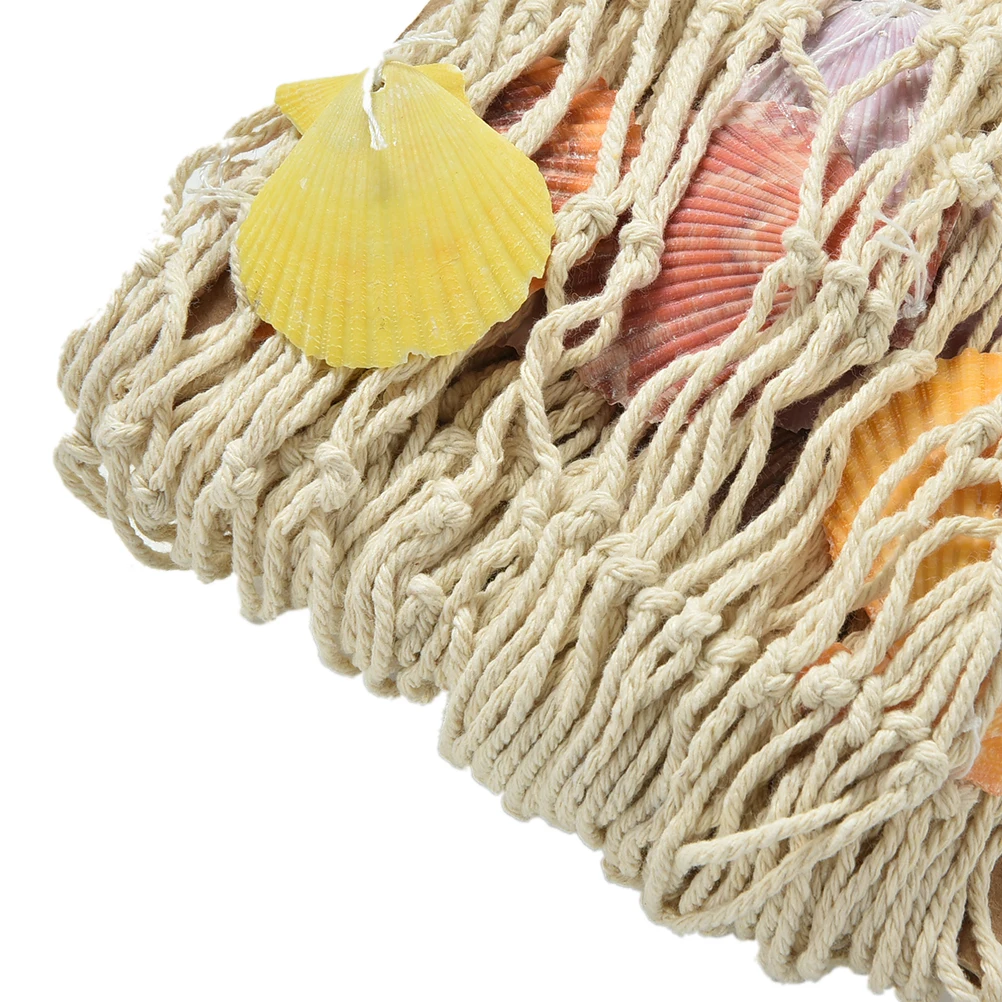 1pc Fish Netting Decor Nautical Decorative Fish Net Sea Shells Seaside Wall For Home Decoration Photography Decoration
