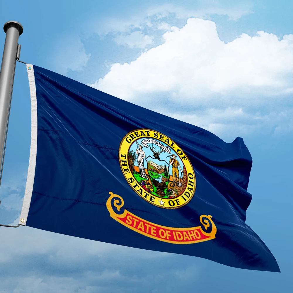Idaho Flag 3*5FT 90*150CM USA States Flags Design Custom  Outdoor Decoration Banners  Polyester UV Resistance Double Stitched