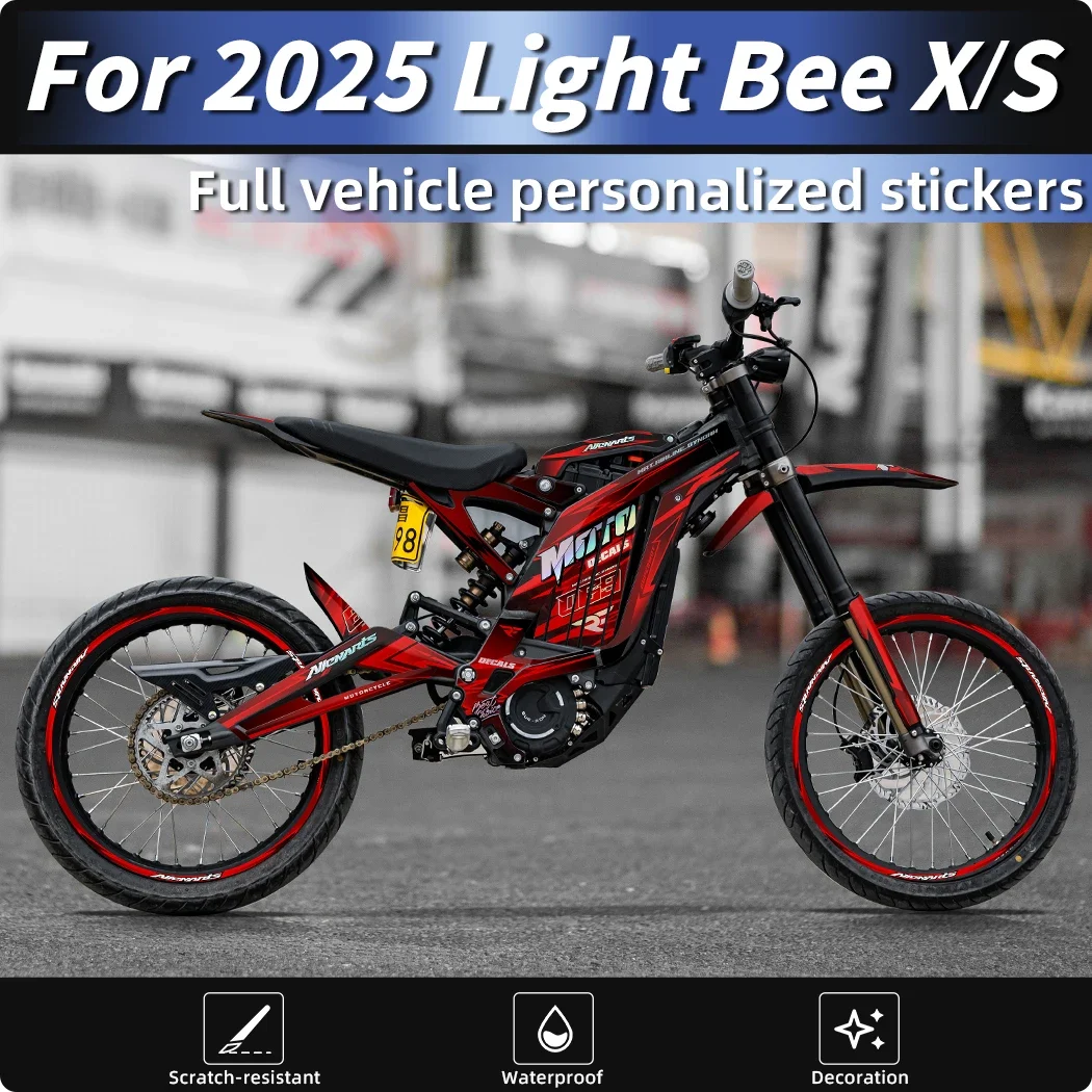 

For Surron Light Bee X Motorcycle Electroplated High-Gloss Vinyl Kit Colorful Fairing Stickers Styling Protection Accessories