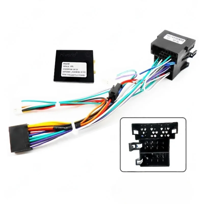 

Для VW Golf Passat Polo Leon 16-контактный жгут проводов CAN Декодер шины ISO Разъем Android Радио Кабель питания Адаптер