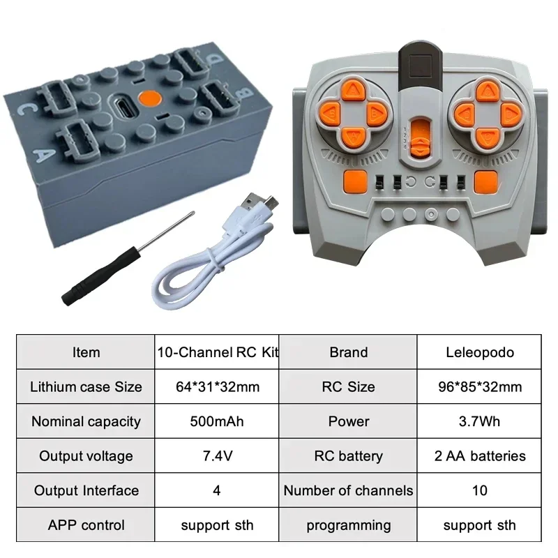 2.4G Uzaktan Kumanda Alıcı Bileşeni Programlanabilir Püskürtücü Motor Teleskopik İtme Çubuğu Müzik Kutusu Güç Parçaları Yapı Taşı LED