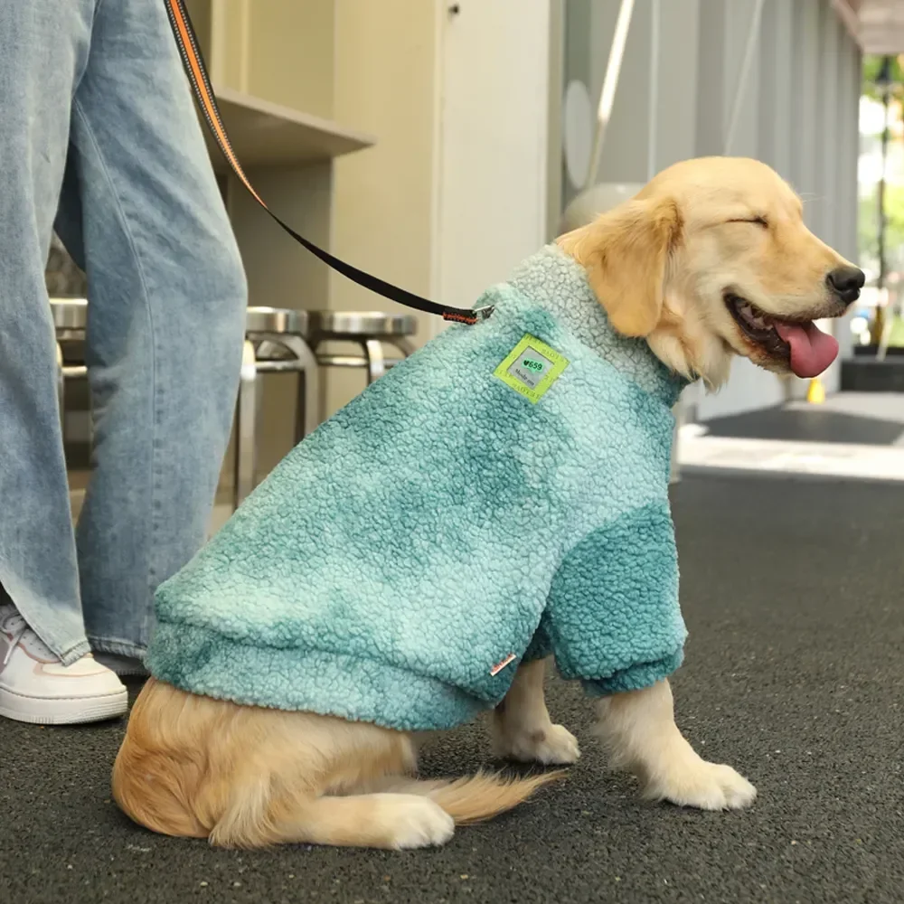 Thick Windproof Dog Winter Jacket-Lambs Wool Hoodie Full Cover Sweater Warm Pet Coat Medium Large Dogs Cold Weather Accessories