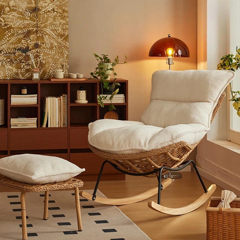 3 Rocking  Home Outdoor Leisure Rattan  Living Room Single Lazy Sofa Rocking