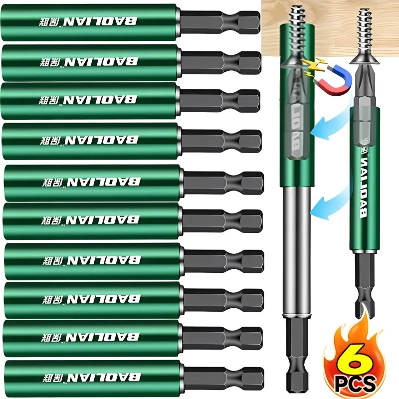 

1/6x сильная магнитная шестигранная отвертка, удлинитель, нескользящий электрический шатун для сверления, плотные помехи, электроинструменты для сверления