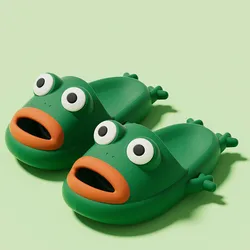 Cartoon Funny Frog Summer Ladies Slides Femme Shoes antiscivolo EVA Soft Home Indoor Beach sandali per adulti pantofole per uomo donna