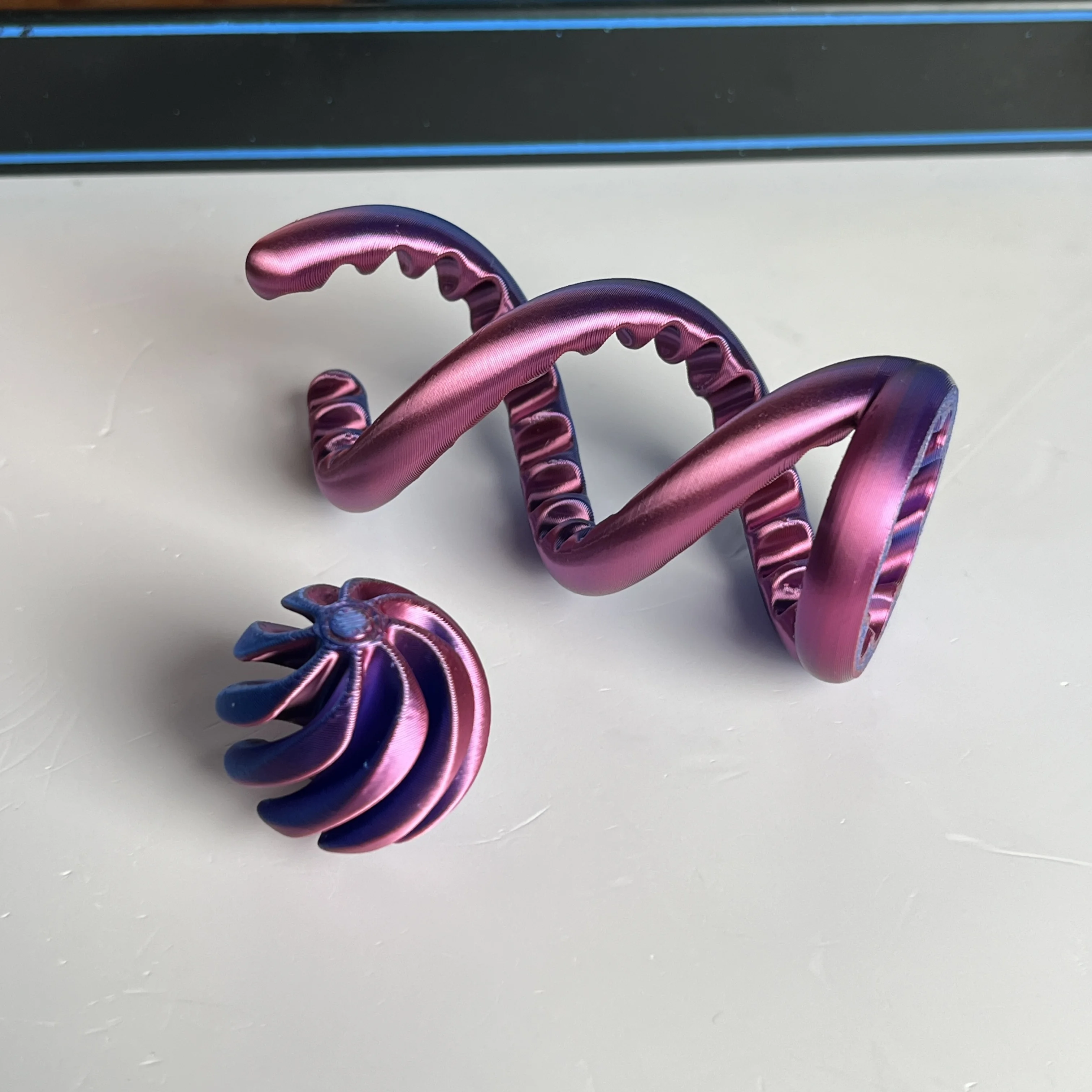 3D Printed Double Helix Vortex Fidget Toy, Stress Relief Desk Toy
